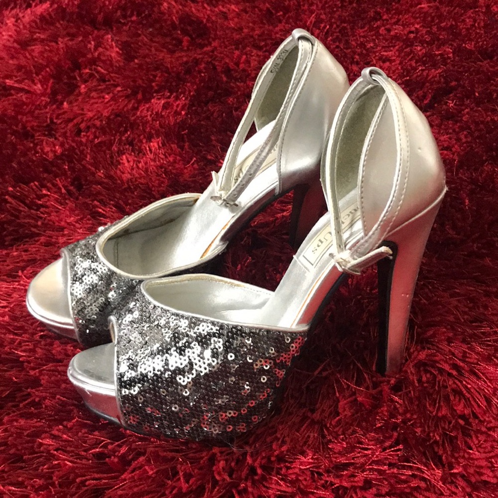 Touch Ups Silver Sequin Heels